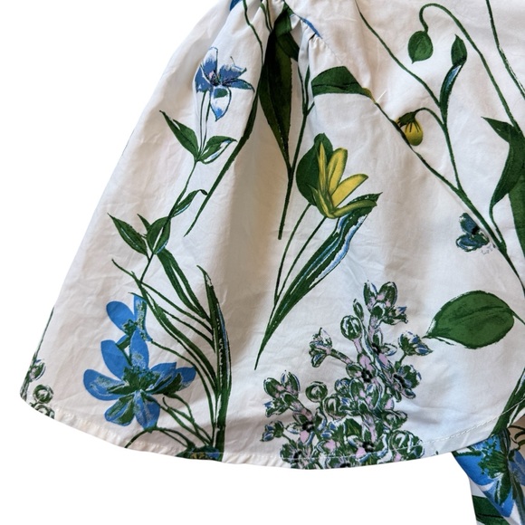 Sugarlips Dress Womens S Ivory Floral Babydoll Mini Ruffle V-Neck Split Spring - Picture 4 of 10